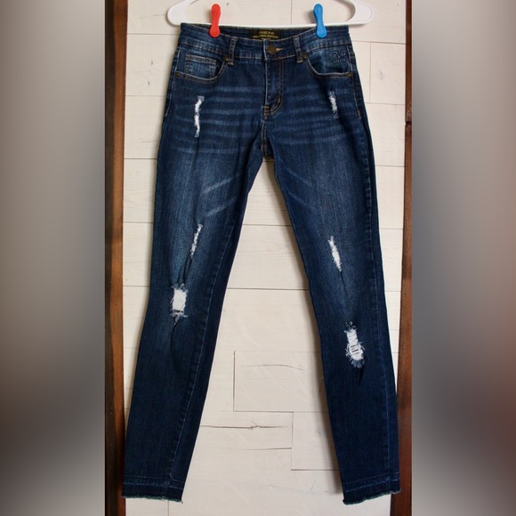 Versace Denim - Versace | 1969 Distressed Low rise Skinny Jean Dark Wash 27